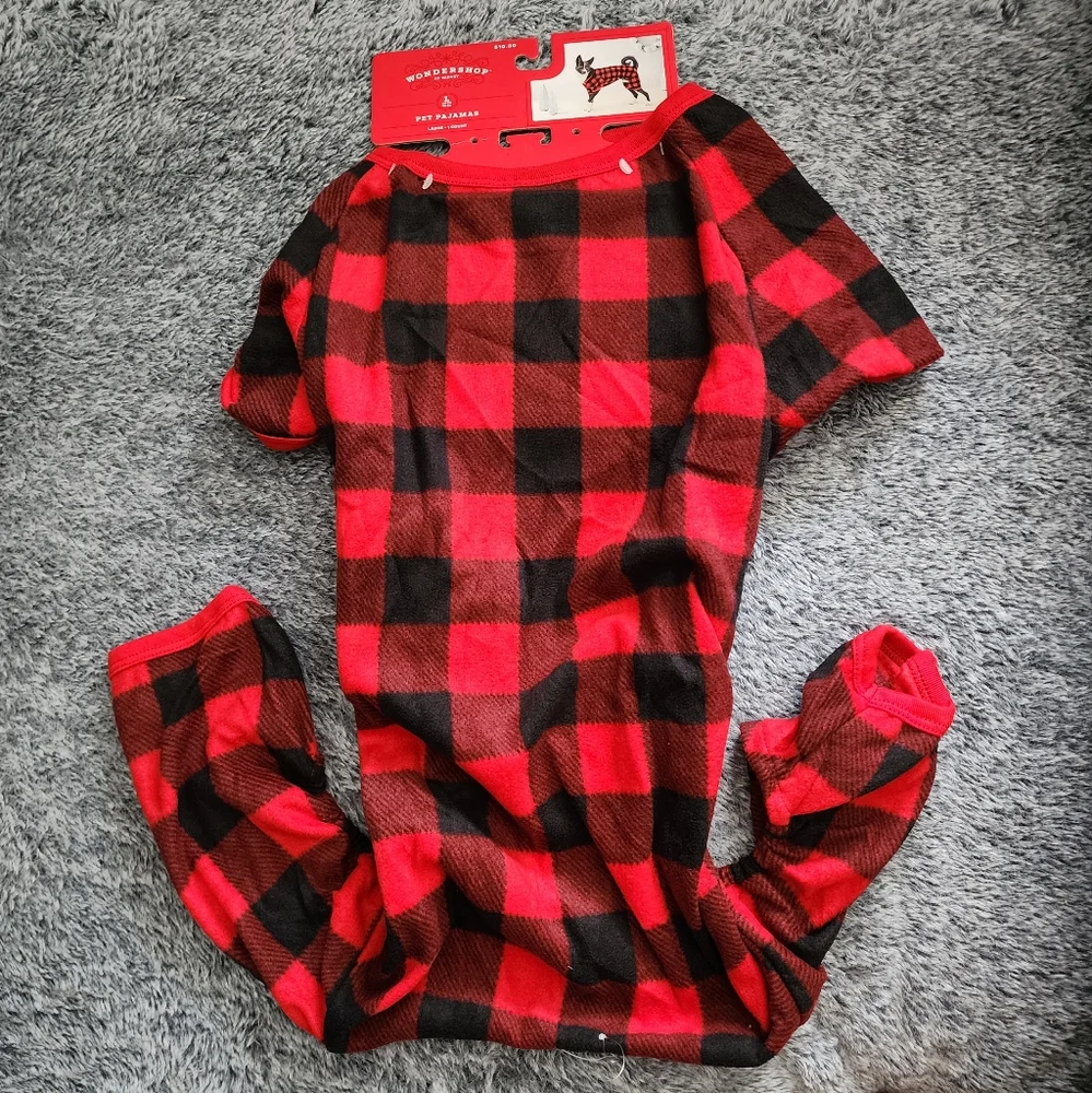 3 pet pajamas M L XL Target Wondershop red & black plaid